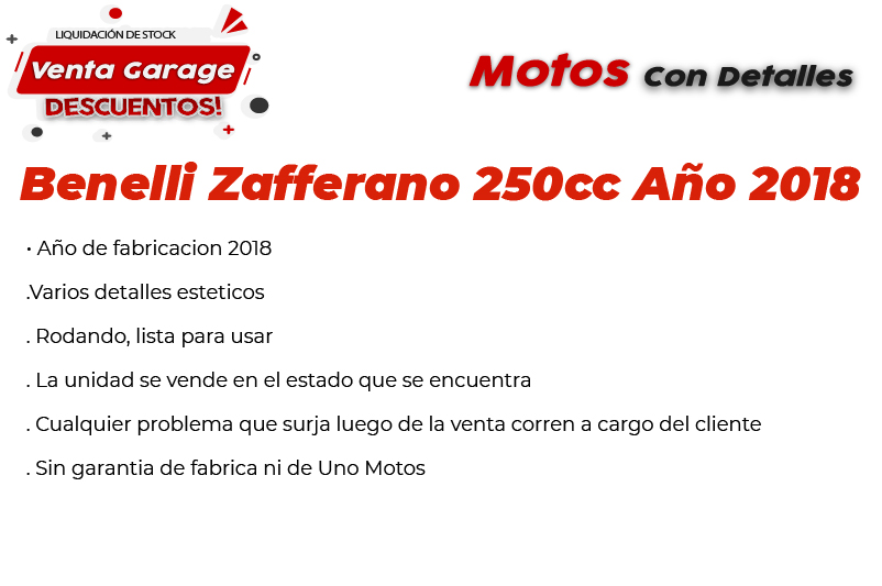 Moto Benelli Zafferano 250cc Linea 2018 Outlet MJ
