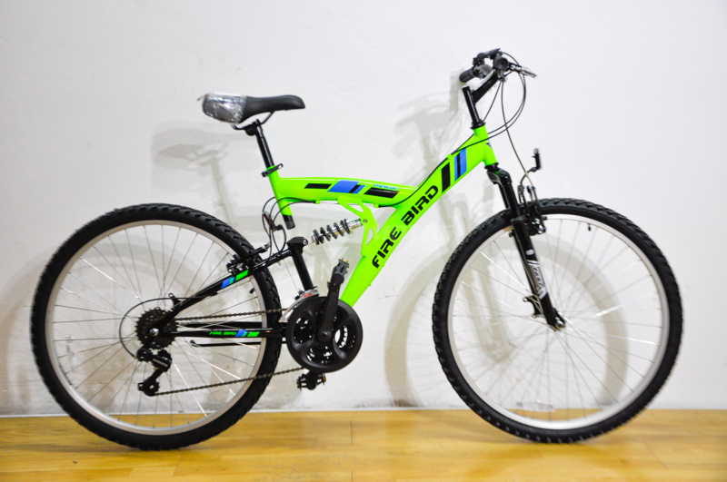Moto Fire Bird Bicicleta MTB Rod 26 18 Vel Shimano Full Suspension
