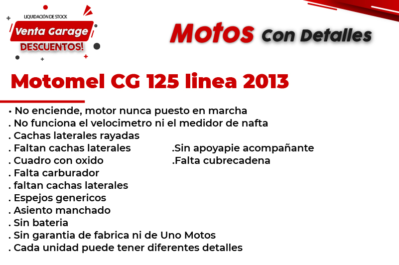 Moto Motomel CG 125 Linea 2013 Outlet M
