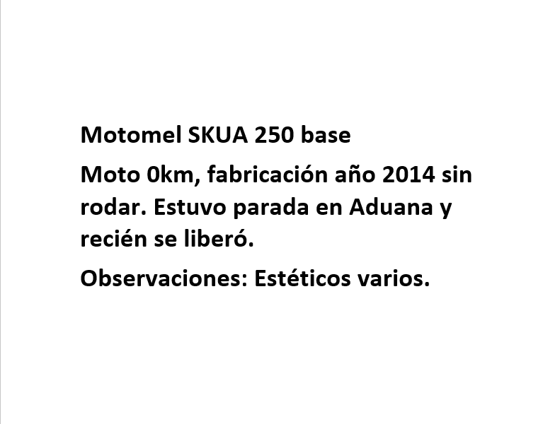 Moto Motomel skua 250 base linea 2014