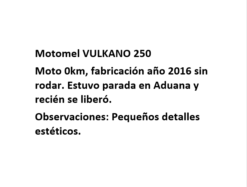 Moto Motomel volkano 250 - Base fab 2014