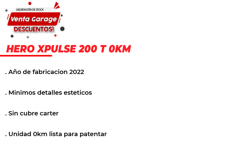Moto Hero Xpulse 200 T + Baul de Regalo LIQUIDACION LM