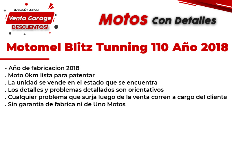 Moto Motomel Blitz 110 v8 Tunning 2018 Outlet M
