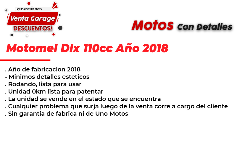 Moto Motomel Dlx 110 2018 Outlet M