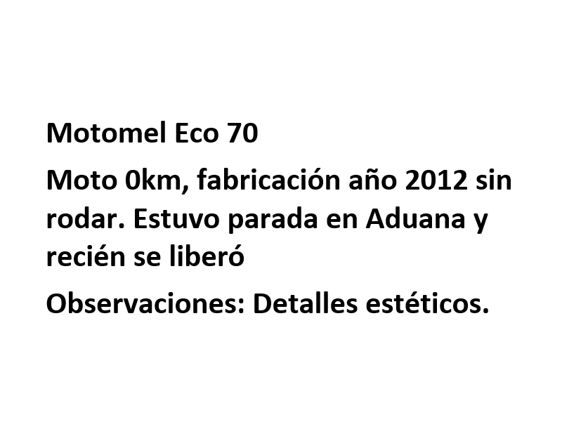 Moto Motomel Eco 70 Base linea 2012