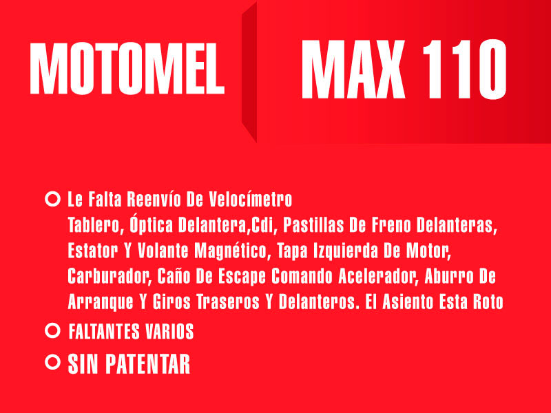 Moto Motomel Max 110 Outlet-des int 22286