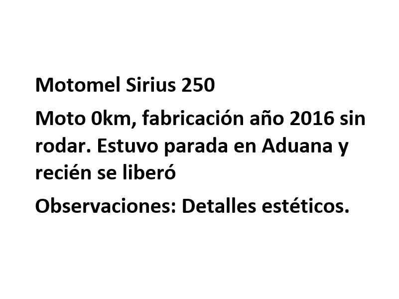 Moto Motomel sirius 250 fab 2016