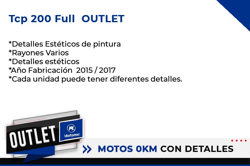 Moto Motomel TCP 200 Base Linea 2016 Outlet M
