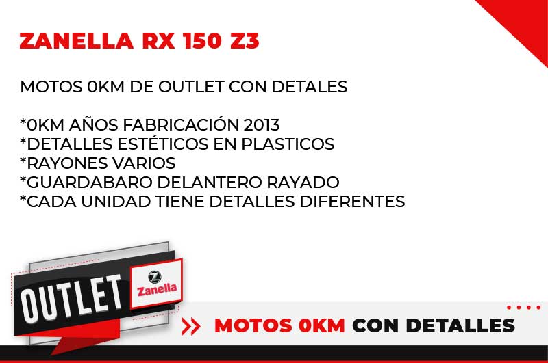 Moto Zanella Rx 150 Z3 2013 Outlet Z no usar
