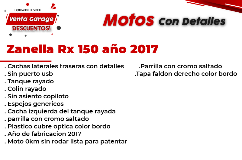 Moto Zanella Rx 1 150 2018 Outlet Z