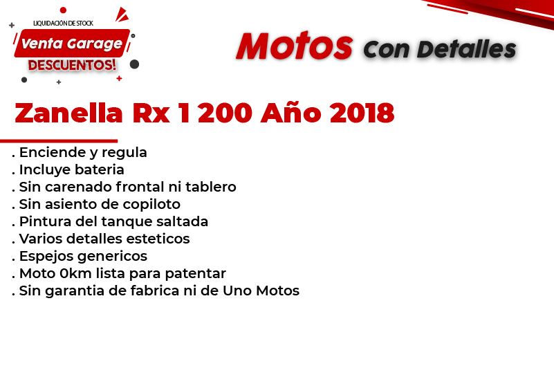Moto Zanella Rx 1 200 2018 Outlet Z