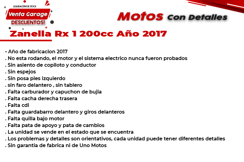 Moto Zanella Rx 1 200 2017 Outlet Z