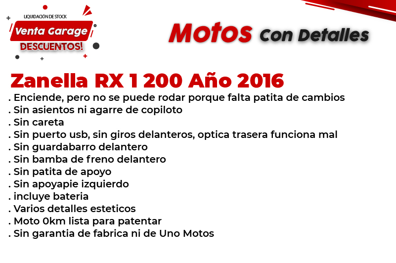 Moto Zanella Rx 1 200 2016 Outlet Z