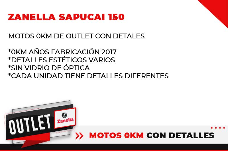 Moto Zanella Sapucai 150 2018 Outlet Z no usar