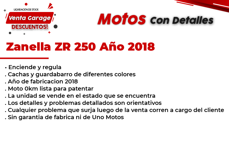 Moto Zanella ZR 250 LT 2018 Outlet Z